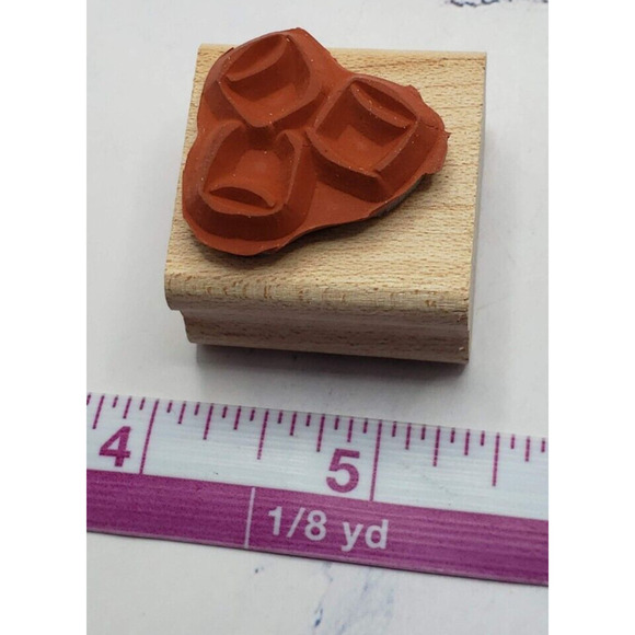 Stampin Up Hot Chocolate Coca Marshmallows Wood Mounted Rubber Stamp - Picture 3 of 7